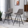 thumbnail image 2 of HOMCOM Tabourets de Bar Hauteur Bar Ensemble de 2, Chaises de Bar en Tissu Microfibre, 2 of 10