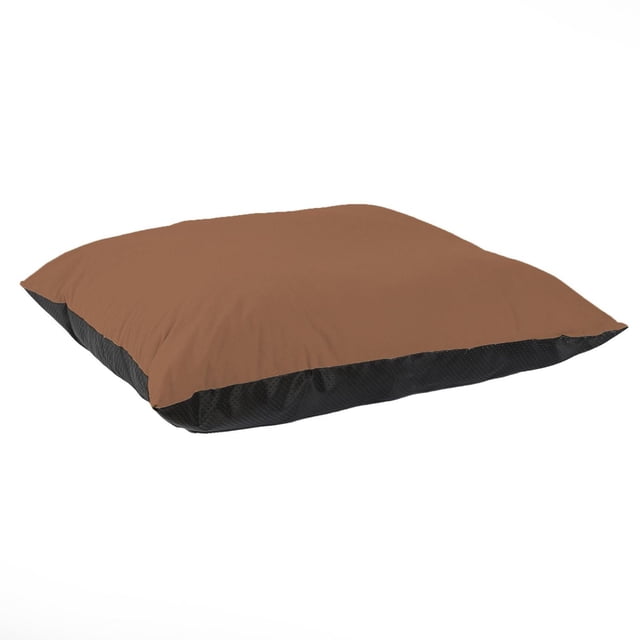 Dog Bed, Pet Bed 27" x 32" with a brown micro-mink top and black anti-slip bottom, providing orthopedic support and plush comfort for small to medium dogs, also suitable as a soft floor cushion.