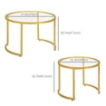 thumbnail image 3 of HomCom Modern Nesting Coffee Table Set with Glass Top, Gold, 3 of 10