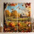 thumbnail image 1 of YST Rideaux Occultants Rustiques de Style Ferme 38"L X 54"H Rideaux Citrouille de Récolte d'Automne Draperies Cabane de Campagne Rideaux de Fenêtre de l'Action de Grâce Rideaux de Ferme Poule Feuille d'Érable 2 Panneaux Déco de Chambre d'Automne, 1 of 5
