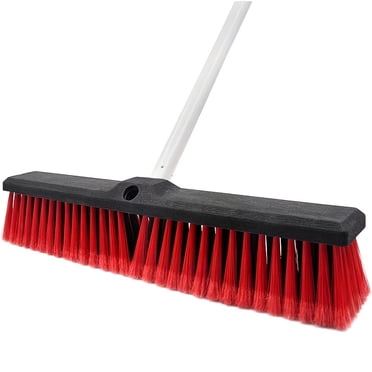 1pc, Push Broom, Heavy Duty Outdoor Broom, Stiff Bristle Broom, Outdoor Garden