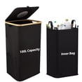 thumbnail image 1 of GBACHOOSE 26 Gallon Recycling Bins for Kitchen, 100L Indoor Recycle Bins with Lid with 1 Removeable Reusable Inner Bags for Bottle Can Plastics Stickers(Black), 1 of 7