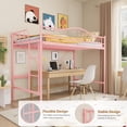thumbnail image 2 of Twin Loft Bed with Adjustable Ladder & Full Guardrail, Loft Bed Twin Heavy-Duty Metal Frame, Space Saving, No Box Spring Needed & Noise Free,400 Lbs Weight Capacity, 2 of 6