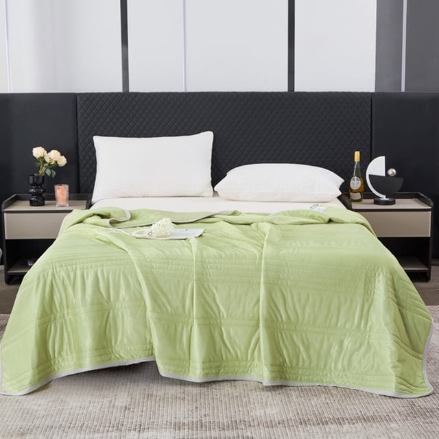 All-Season Double Bed Quilt 60x79 Inches, Soft Polyester Summer Cooler Quilt with Brushed Fiber, Machine Washable, Multiple Colors