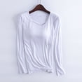 thumbnail image 1 of RKSTN Pyjama pour Femmes Mode Couleur Unie Col Ras du Cou Léger avec Soutien-Gorge Rembourré Intégré Manches Longues Tenue de Nuit Confortable Automne Mode Hiver Décontracté une Pièce Haut de Nuit, 1 of 3