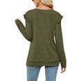thumbnail image 3 of MAWCLOS Women Loose V Neck Tee Loungewear Solid Color Tunic Blouse Army Green M, 3 of 3