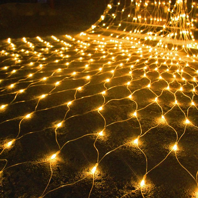 Estbridge Halloween/Christmas Net Lights Outdoor 6.6FT x 6.6FT 144 LED Fairy String Light with 8 Lighting Modes Connectable Light for Garden Tree Bushes Holiday Wedding Party Decoratio