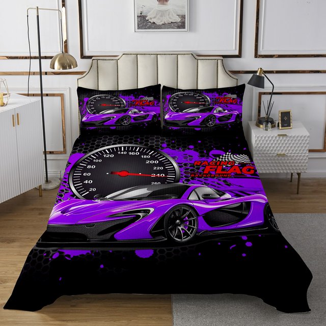 Erosebridal Fast Car Bedspread Sets Twin Size,Geometric Hexagon Bed Quilt,Teens Bedroom Decor,Breathable,2pcs