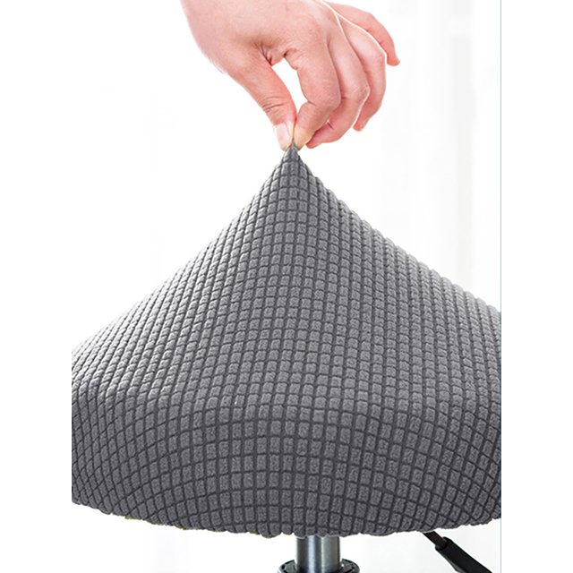 Stretchy Universal Fleece Bar Stool Cover for Hair Salons - Non-Slip, Washable, Adjustable Height Round Chair Protector (Gray, 30-40cm) - Durable Polyester-Ammonia Blend Furniture Cover for
