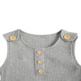 thumbnail image 3 of Baby Knitted Romper Short Sleeve O-neck Button Up Jumpsuit, 3 of 5