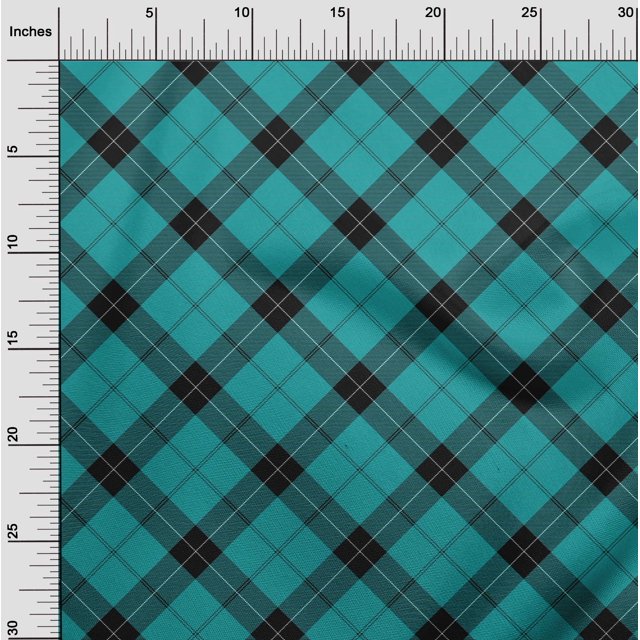oneOone Cotton Flex Fabric Tartan Check Printed Craft Fabric BTY 40 Inch Wide