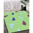 thumbnail image 3 of Ahgly Tapis d'Intérieur Lavable en Machine Carré Transitionnel Vert/jaune Vert, 6 Pieds Carré, 3 of 7