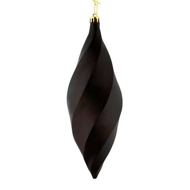 Vickerman M183175M 8 in. Chocolate Matte Swirl Finial Ornament 6 per Bag