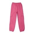 thumbnail image 4 of Slim Ankle-Binding Work Pants for Kids, Solid Color Casual Sports Pants with Pockets, Spring Summer Lightweight Cotton-Polyester Blend, Deep Blue, Size 120 cm, 4 of 9