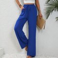 thumbnail image 4 of FAIWAD Womens Wide Leg Palazzo Pants Spring Summer High Elastic Waist Loose Casual Flowy Pants with Pockets, 4 of 7