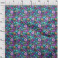 thumbnail image 2 of oneOone Georgette Viscose Turquoise Blue Fabric Florals Craft Projects Decor Fabric Printed By The Yard 42 Inch Wide-NI, 2 of 4
