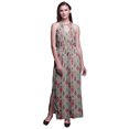 thumbnail image 1 of Bimba Ikat Robe Longue de Soirée pour Femmes à Imprimé, Col Ras du Cou, Fentes Latérales, Dos Nu - Petit, 1 of 6