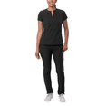 thumbnail image 1 of Adar Addition Go-Higher Scrub Set For Women - Notched V-Neck Scrub Top & Skinny Cargo Scrub Pants, 1 of 7