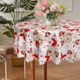 thumbnail image 5 of Nappe Ronde de la Saint-Valentin 60 Pouces, Nappe de la Saint-Valentin en Dentelle avec Fleurs, Roses Rouges et Cœurs, Housse de Table pour Souper, Fête, Décoration de Mariage, 5 of 5