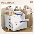 thumbnail image 4 of HOMCOM 2 Drawer Filing Cabinet with Lock, Keys and Hanging Bar, White, 4 of 10