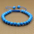 thumbnail image 2 of Natural Turquoise Howlite Gemstone 6mm Round Beads Adjustable Bracelet 7" Unisex, 2 of 3