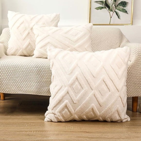 Soft Geometric Decorative Throw Pillow Cover for Couch Sofa Bedroom Living Room
