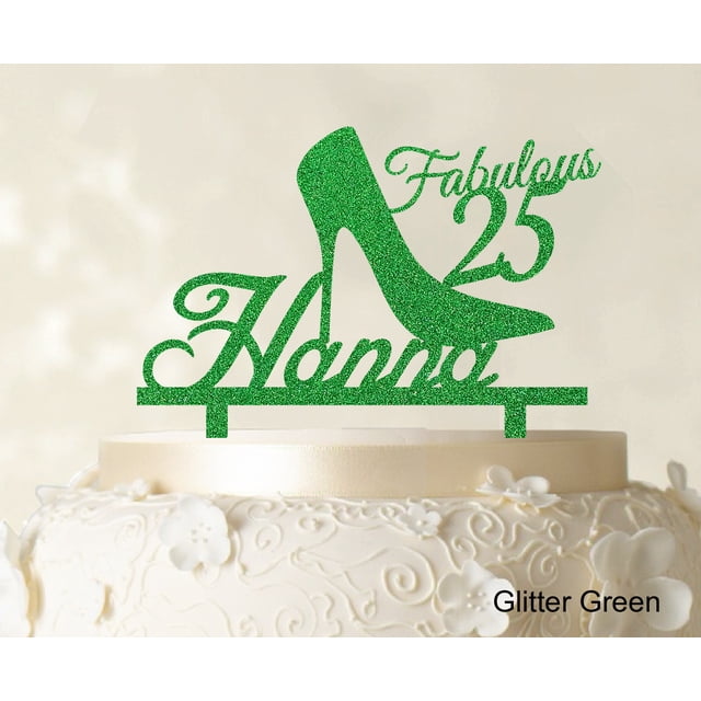 Custom Birthday Cake Topper Personalized Glitter Cake Topper Color Option Available 5-7 Inches Wide