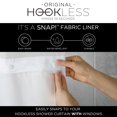 thumbnail image 5 of Hookless Its A Snap! Waffle Shower Curtain 3-in-1 Shower Curtain Includes Fabric Shower Curtain with Sheer Top Window Flex-On Rings & Fabric Liner 54 x 80 Misty Blue, 5 of 5