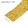 thumbnail image 2 of Unique Bargains 1 Roll 1 Yard Self Adhesive Crystal Rhinestone Diamond Ribbon for Arts & Crafts Project Gold, 2 of 5