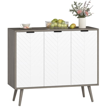 HOMCOM 36" Sideboard, Buffet Cabinet with Adjustable Shelves, Grey