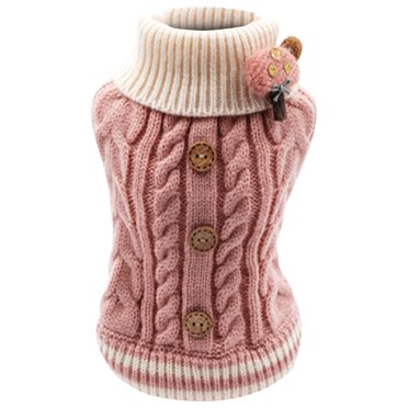 TIMIFIS Cat Chandail Cat Vêtements d'Hiver Automne et Hiver Vêtements pour Animaux Chiots Mode Doux Chandail à Boutons Cat