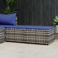 thumbnail image 1 of vidaXL Garden Footrests with Cushions 2 pcs Grey Poly Rattan, 1 of 5