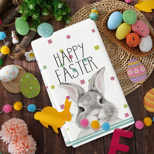 Easter Polyester Platter Towel Kitchen Rag Easter Towel