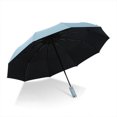 thumbnail image 4 of Thinsony Grand Parapluie Pliant Inversé Parapluies à Rayures Réfléchissantes Pare-Soleil Led/bleu Foncé 1ensemble, 4 of 6