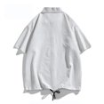 thumbnail image 3 of Birdeem Shirts for Men Mens Contrasting Colors Pocket Casual Fashion Lapel Collar Drawstring Hem Shorts, 3 of 9