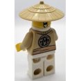 thumbnail image 3 of LEGO Ninjago: Sensei Wu Minifigurine avec Peignoirs Beige Bâton de Combat Queue de Cheval Tressée, 3 of 7