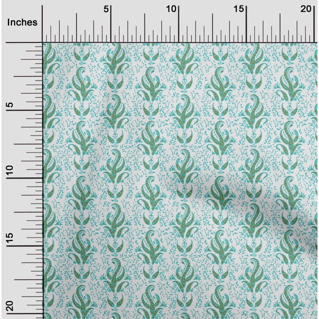 oneOone Silk Tabby Fabric Leaves Block Fabric Prints By Yard 42 Inch Wide