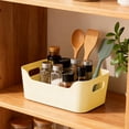 thumbnail image 4 of pstuiky Storage Box Kitchen Organizer & Pantry Bin for Snacks, Utensils & Spices Reusable Plastic Container with Handle, Beige, 4 of 6