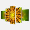 thumbnail image 2 of Bright Yellow Fractal Flower on Green - Floral Canvas Art Print, 2 of 3