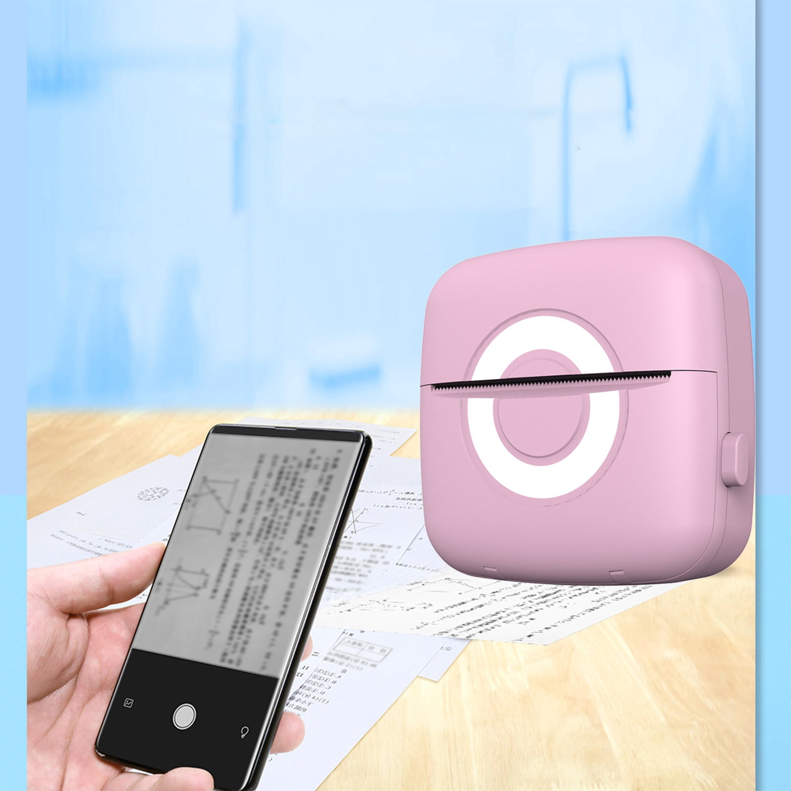 PEONAVET Mini Printer Mini Printer Mini Printers Bluetooth Wireless Portable Mobile Printers Machine Thermal Printers for Notes, Photo, Scrapbook, Label Pocket Label Receipt