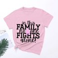 thumbnail image 4 of T-shirt à Manches Courtes pour Femmes, Décontracté et à la Mode, Col Rond, Imprimé de Lettres, Cancer du Sein, Haut 1, 4 of 4