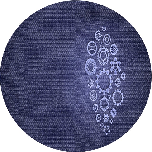 Ahgly Tapis Rond Lavable en Machine Intérieur Transitionnel Bleu Nuit, 3 Pieds Rond