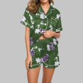 thumbnail image 2 of Rbaofujie Chemise de Nuit Femme Décontractée Imprimée Col Rabattu Blouse à Manches Courtes Mode Short Pyjama Ensemble Nuisettes pour Femmes, 2 of 5