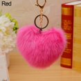 thumbnail image 2 of MesaSe 10cm Cute Faux Fur Ball Pompom Heart Shape Car Phone Keychain Handbag Key Ring, 2 of 8