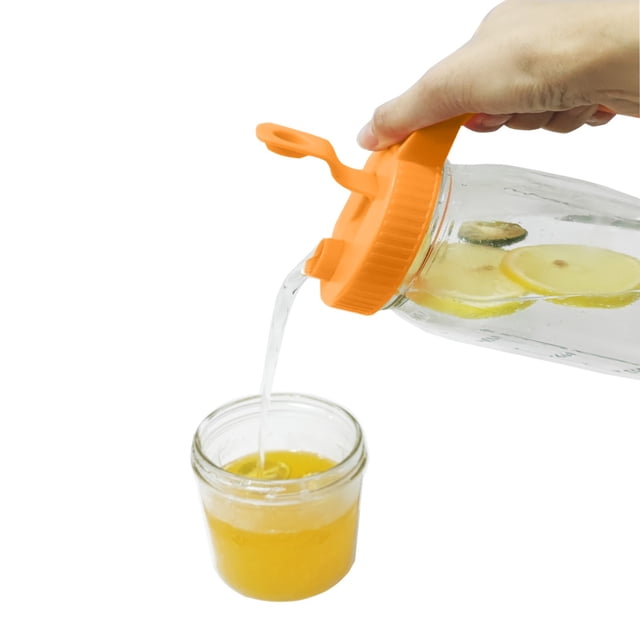 Couvercles Verseurs pour Pots à Grand Ouverture pour un Versement Sans Effort, Réutilisables et Étanches, avec Bouchon à Clapet et Poignée pour le Rangement et l'Organisation de la Cuisine