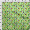 thumbnail image 4 of oneOone Tissu en Coton Flex Vert Clair Abstrait Rétro Floral Matériel de Robe Tissu Imprimé au Mètre 40 Pouces de Large, 4 of 4