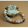 thumbnail image 3 of Bracelet Extensible Unisexe en Perles Rondes de 8 mm en Pierre Précieuse d'Amazonite Multicolore Naturelle 7 Pouces, 3 of 5