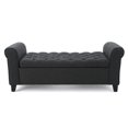 thumbnail image 1 of Santa Cruz Contemporary Fabric Storage Ottoman Bench, Dark Gray, 1 of 9