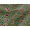 thumbnail image 4 of oneOone Viscose Jersey Fabric Leaves & Floral Block Print Fabric BTY 60 Inch Wide, 4 of 5