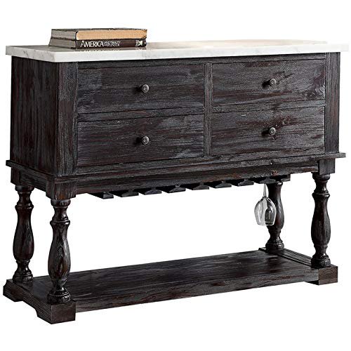 ACME Furniture Serveur Gerardo Espresso Blanc et Patiné